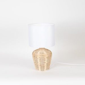 ΕΠΙΤΡΑΠΕΖΙΟ ΦΩΤΙΣΤΙΚΟ ΜΕ ΛΕΥΚΟ ΚΑΠΕΛΟ ΡΑΤΑΝ NATURAL 17x43cm