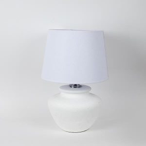 ΕΠΙΤΡΑΠΕΖΙΟ ΦΩΤΙΣΤΙΚΟ ΜΕ ΥΦΑΣΜΑΤΙΝΟ ΚΑΠΕΛΟ ΚΕΡΑΜΙΚΟ ΛΕΥΚΟ 27x27x53cm