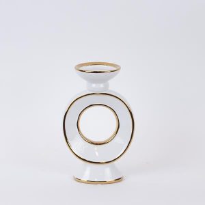 ΚΗΡΟΠΗΓΙΟ ΚΕΡΑΜΙΚΟ ΛΕΥΚΟ-ΧΡΥΣΟ 15.3x10x25.5cm