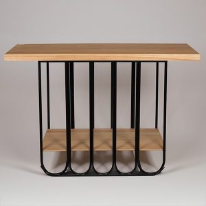 ΚΟΝΣΟΛΑ ΜΕΤΑΛΛΟ-ΞΥΛΟ ΦΥΣΙΚΟ-ΜΑΥΡΟ 120x40x78cm