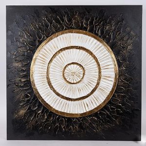 ΠΙΝΑΚΑΣ ΚΑΜΒΑΣ ΚΥΚΛΟΣ ΜΑΥΡΟΣ - ΧΡΥΣΟΣ - ΛΕΥΚΟΣ 80x3x80cm