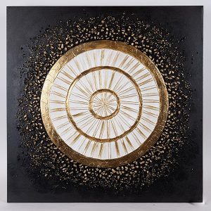 ΠΙΝΑΚΑΣ ΚΑΜΒΑΣ ΚΥΚΛΟΣ ΜΑΥΡΟΣ - ΧΡΥΣΟΣ - ΛΕΥΚΟΣ 80x3x80cm