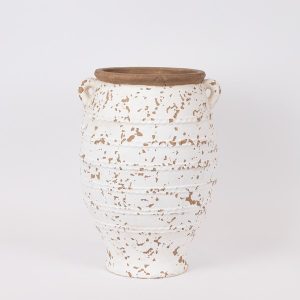 ΠΥΘΑΡΙ ΚΕΡΑΜΙΚΟ ΛΕΥΚΟ-ΚΑΦΕ 33.5x31.5x49cm