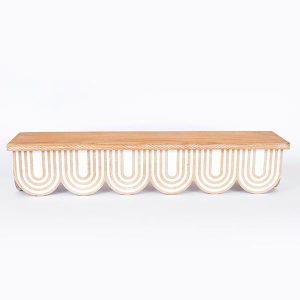 ΡΑΦΙ ΞΥΛΙΝΟ NATURAL - ΛΕΥΚΟ 60x13x12cm