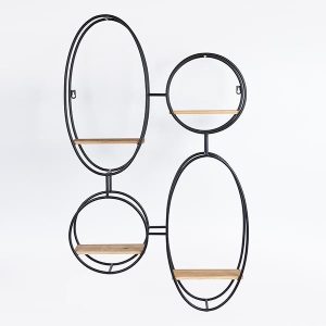 ΡΑΦΙ ΤΟΙΧΟΥ ΜΕΤΑΛΛΙΚΟ ΜΑΥΡΟ 56.5x12x92cm