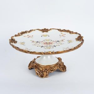 ΤΟΥΡΤΙΕΡΑ ΠΟΛΥΡΕΖΙΝ ΛΕΥΚΗ ΜΕ ΛΟΥΛΟΥΔΙΑ 34x34x15cm