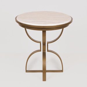 ΤΡΑΠΕΖΙ ΜΕΤΑΛΛΙΚΟ  ΧΡΥΣΟ - ΛΕΥΚΟ 50x50x52cm