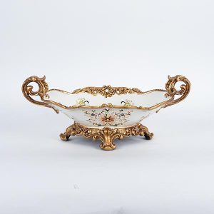 ΦΟΝΤΑΝΙΕΡΑ ΠΟΛΥΡΕΖΙΝ ΛΕΥΚΗ - ΧΡΥΣΗ 44x25x17cm