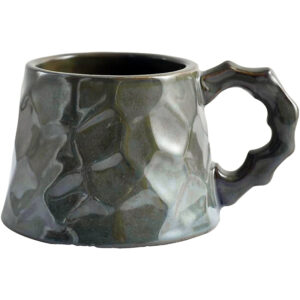 Ανάγλυφη Κεραμική κούπα  "Earth" σε σκούρο πράσινο χρώμα 14