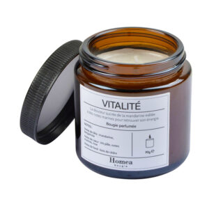 Αρωματικό κερί " Vitalite Cedar Wood"  90 γραμμαρίων σε μελί γυάλινο βαζάκι  027.6BPV153 - Box In Θεσσαλονίκη - 25ης Μαρτίου 111