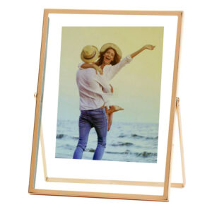 Επιτραπέζια μεταλλική Κορνίζα για φωτογραφία 15Χ20 σε χρυσό χρώμα  (Διαστάσεις : 19