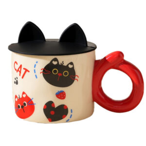 Κεραμική κούπα " Cat "με καπάκι απο σιλικόνη 350ml Etoile AB-130A - Box In Θεσσαλονίκη - 25ης Μαρτίου 111