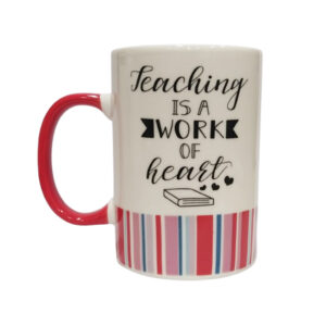 Κεραμική κούπα " Teaching is a work of Heart " κόκκινο χερούλι και πολυτελές κουτί δώρου 360ml Etoile LM-661A - Box In Θεσσαλονίκη - 25ης Μαρτίου 111