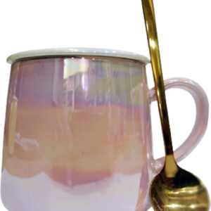 Κεραμική Koύπα σε ροζ ιριδίζων χρώμα με καπάκι και κουταλάκι  PT-151A - Box In Θεσσαλονίκη - 25ης Μαρτίου 111