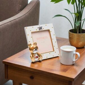 Κορνίζα Παιδική Αρκουδάκι Πολυρεζίν Πουά Λευκό-Εκρού 13.5x12.7cm | 815-00045 – Τρυφερή Διακόσμηση για το Βρεφικό Δωμάτιο - Box In Θεσσαλονίκη - 25ης Μαρτίου 111