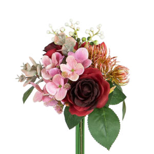 Μπουκέτο με ορτανσία και Τριαντάφυλλο σε Κόκκινο – Ροζ χρώμα και  30 εκατοστά ύψος 758-10018 - Box In Θεσσαλονίκη - 25ης Μαρτίου 111