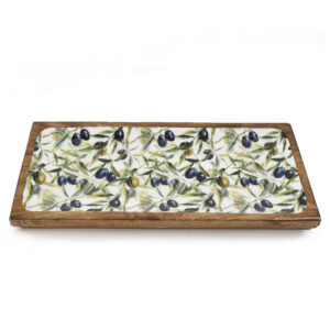Ξύλινη Πιατέλα "Olive" από Ξύλο Mango με Επισμάλτωση 40x19εκ. | 014.KG3819 - Box In Θεσσαλονίκη - 25ης Μαρτίου 111