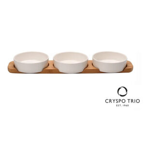 Ορντεβιέρα Cryspo Trio Lotos 3 Θέσεων από Πορσελάνη με Ξύλινη Βάση 48