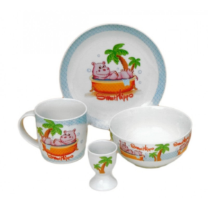 Παιδικό Σετ Φαγητού "Sweet Hippo" από Πορσελάνη Πολύχρωμο 4τμχ GC09221 - Box In Θεσσαλονίκη - 25ης Μαρτίου 111