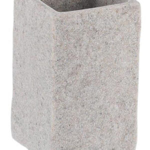 Ποτήρι Μπάνιου Polyresin Τετράγωνο Stone Γκρι | Μοντέρνο Αξεσουάρ Μπάνιου | 06.61120180 - Box In Θεσσαλονίκη - 25ης Μαρτίου 111
