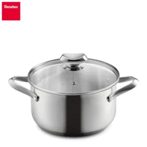 METALTEX ICONA ΚΑΤΣΑΡΟΛΑ Ø 20εκ. – 3 ΛΙΤΡΑ ΜΕ ΚΑΠΑΚΙ ΓΥΑΛΙΝΟ ΠΑΤΟΣ 4mm ΑΝΟΞΕΙΔΩΤΗ 18/10-Box in Thessaloniki