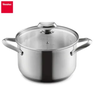 METALTEX ICONA ΚΑΤΣΑΡΟΛΑ Ø 22εκ. – 3.7 ΛΙΤΡΑ ΜΕ ΚΑΠΑΚΙ ΓΥΑΛΙΝΟ ΠΑΤΟΣ 4mm ΑΝΟΞΕΙΔΩΤΗ 18/10-Box in Thessaloniki