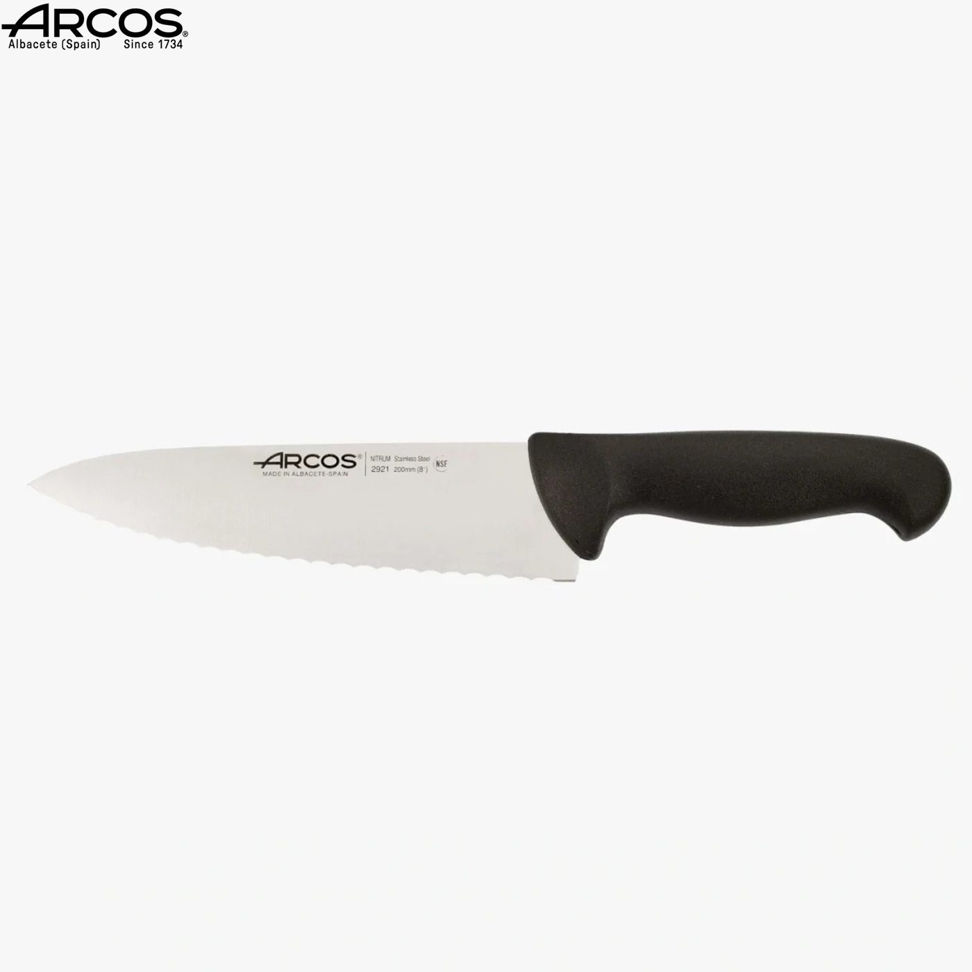 ARCOS 2900 ΜΑΧΑΙΡΙ CHEF ΦΑΡΔΥ ΟΔΟΝΤΩΤΟ 20 εκ. ΜΑΥΡΗ ΛΑΒΗ-Box in Thessaloniki