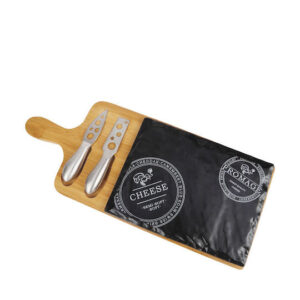 Cryspo Trio Σετ Σερβιρίσματος Τυριών με Ξύλινη Βάση