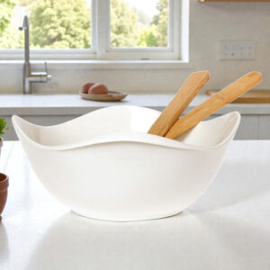 Cryspo Trio Σαλατιέρα "Fleur" από Λευκή Πορσελάνη με Κουτάλες Σερβιρίσματος | Σετ 3τμχ 27x27x11εκ. – 26.000.905 - Box In Θεσσαλονίκη - 25ης Μαρτίου 111