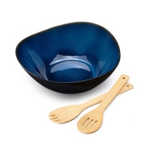 Cryspo Trio Σετ Σαλατιέρα με Κουτάλες "Indigo Blue" από Πορσελάνη 29x11cm | 26.000.935 - Box In Θεσσαλονίκη - 25ης Μαρτίου 111