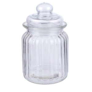 Βάζο γυάλ. με καπάκι Φ8 Η13cm 0