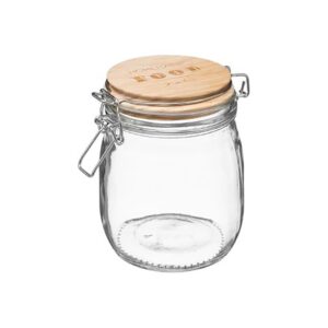 Βάζο  με καπάκι ξύλινο και ελασμα 0