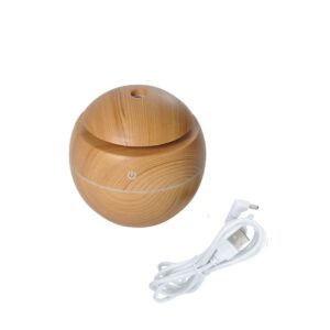 Diffuser wood effect μπάλα 130ml USB μόνιμης παροχής /LED (25m2) 027.6SEN035