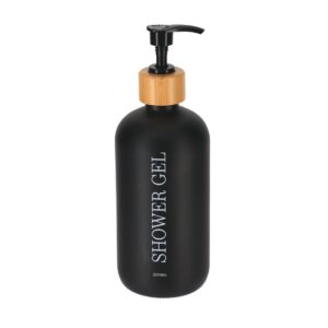 Dispenser γυαλ. SHOWER GEL ματ μαύρο 500ml/7.5x21.5cm 06.62182103