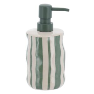 Dispenser stoneware "GREEN STRIPES" 350ml/8