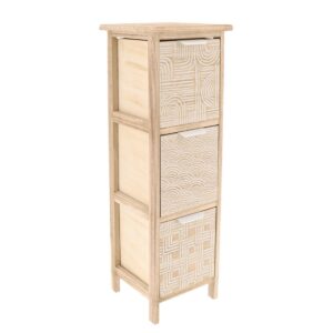 Έπιπλο μπάνιου 3συρτάρια φυσικό/λευκό 25x25x77cm 06.98250100