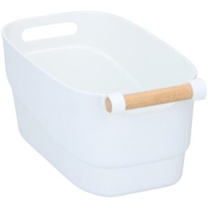 Καλάθι πλαστ.bamboo χερούλια 4χρώματα  27x14