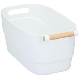 Καλάθι πλαστ.bamboo χερούλια 4χρώματα  33x18x15cm 03.19403