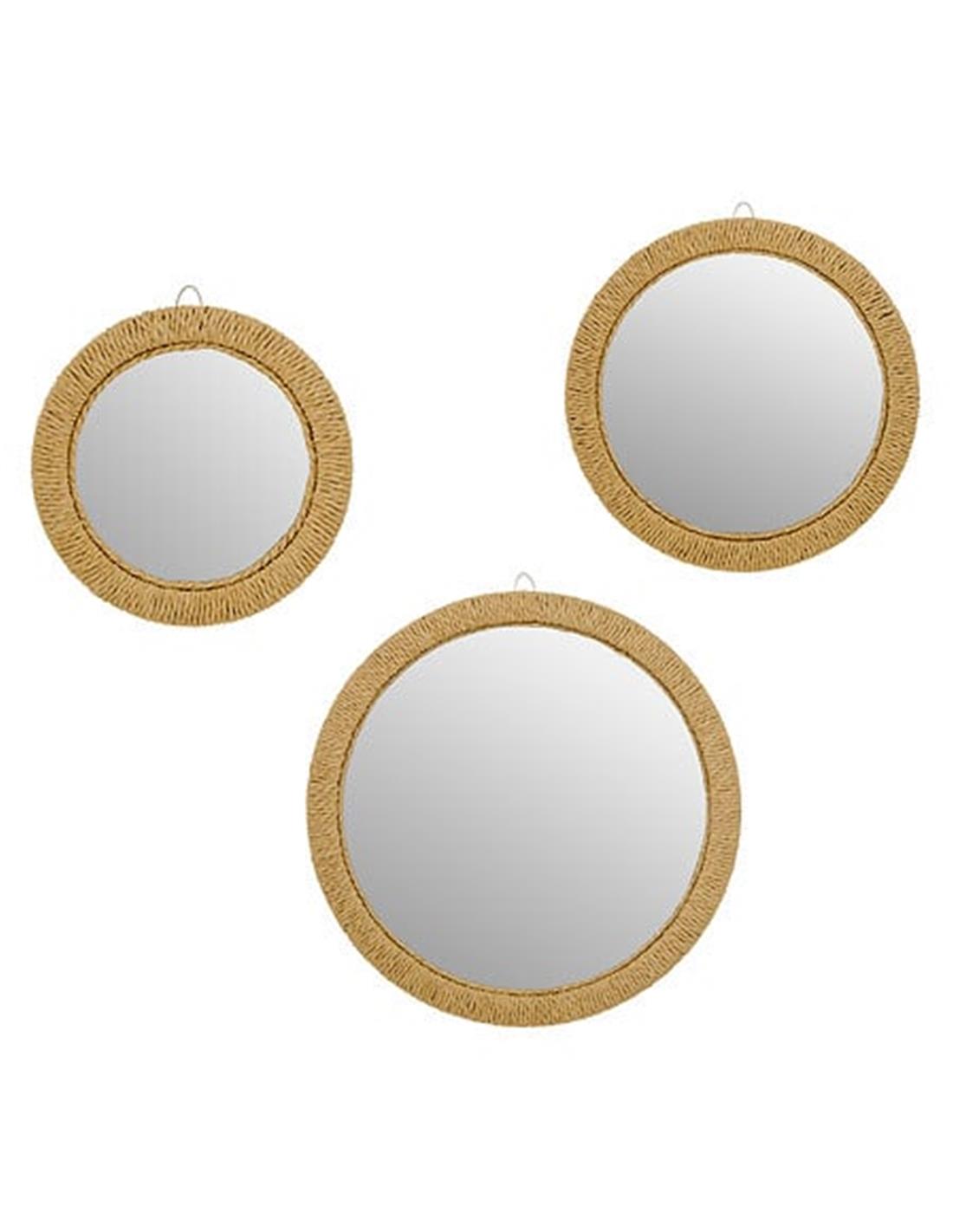 Καθρέφτες στρογγ.set3/ πλεχτοί Φ23