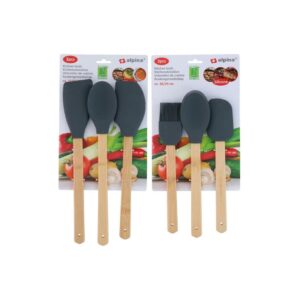 Κουτάλες bamboo/σιλικόνης 3τμχ Η33cm 03.23861