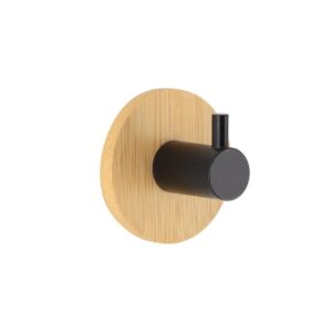 Κρεμάστρα μονή μεταλ.μαύρο/bamboo βάση Φ4