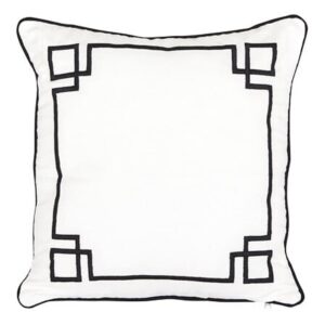 Μαξιλάρι λευκό/ μαύρο περίγραμμα 40x40cm 07.215382A