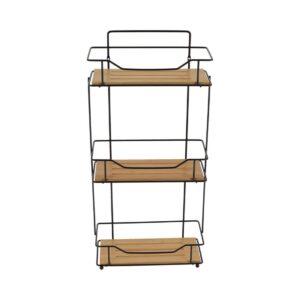 Ραφιέρα μπάνιου Χ3 μεταλ.μαύρη /bamboo 27Χ12Χ57 06.9163237