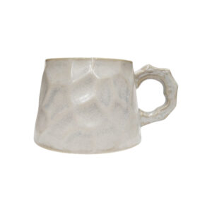 Ανάγλυφη Κεραμική κούπα  "Earth" σε υπόλευκο χρώμα 14