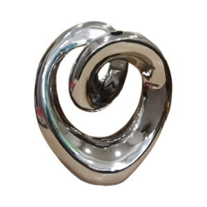 Ασημί Κεραμικό Γλυπτό "Knot" με 2 τρύπες για χρήση και ως βάζο 26X15.5X32.5cm K7650 - Box In Θεσσαλονίκη - 25ης Μαρτίου 111