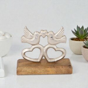 Ασημί Πουλιά Μεταλλικά σε Ξύλινη Βάση 15x5x13cm | 752-11604 – Minimal Διακοσμητικό Φύσης - Box In Θεσσαλονίκη - 25ης Μαρτίου 111