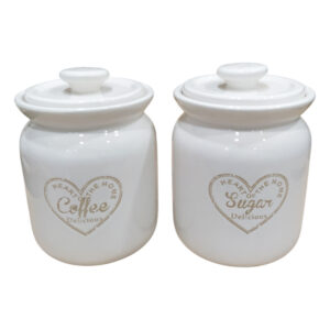 Βάζα κεραμικά για Καφέ και Ζάχαρη "Hearts" σετ 2 τεμαχίων 12 x 12 x 17 εκ. | JW190576 - Box In Θεσσαλονίκη - 25ης Μαρτίου 111