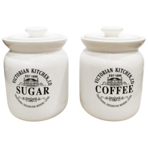 Βάζα κεραμικά για Καφέ και Ζάχαρη "Victorian Kitchen" σετ 2 τεμαχίων 12x12x17 - Box In Θεσσαλονίκη - 25ης Μαρτίου 111