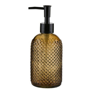 Γυάλινο Dispenser μπάνιου "Dots" σε μελί χρώμα 350ml  7X7X18  5062412 - Box In Θεσσαλονίκη - 25ης Μαρτίου 111