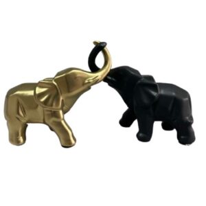 Διακοσμητικά Κεραμικά Ελεφαντάκια Αντικριστά Χρυσό/Μαύρο Σετ | 10.5x25.5 & 7x21cm | K9420C-G - Box In Θεσσαλονίκη - 25ης Μαρτίου 111